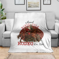 Cowboy Santa Christmas Throw Blanket Annual North Pole Rodeo Dec 25th - Wonder Print Shop