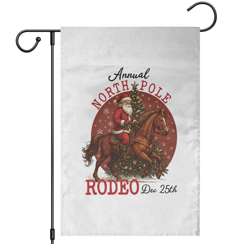 Cowboy Santa Christmas Garden Flag Annual North Pole Rodeo Dec 25th - Wonder Print Shop