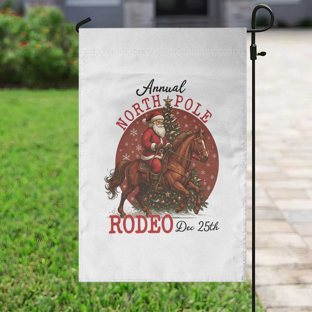 Cowboy Santa Christmas Garden Flag Annual North Pole Rodeo Dec 25th - Wonder Print Shop