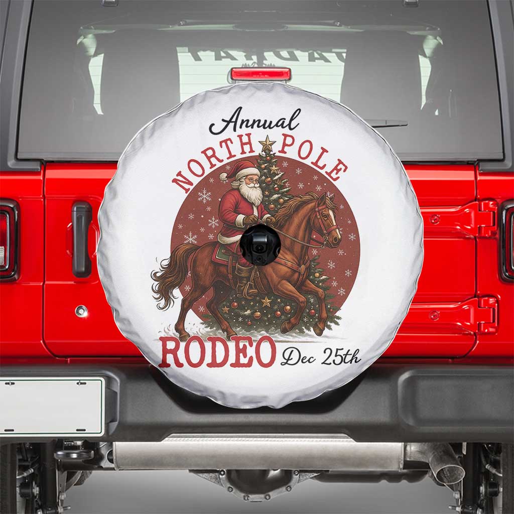 Cowboy Santa Christmas Spare Tire Cover Annual North Pole Rodeo Dec 25th - Wonder Print Shop