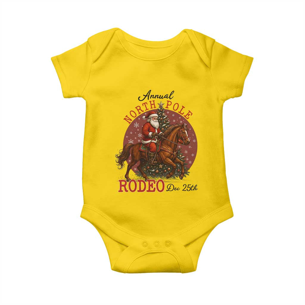 Cowboy Santa Christmas Baby Onesie Annual North Pole Rodeo Dec 25th - Wonder Print Shop