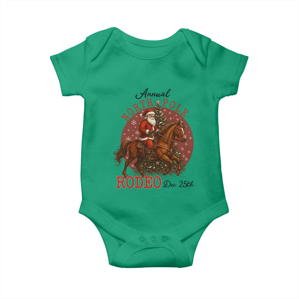Cowboy Santa Christmas Baby Onesie Annual North Pole Rodeo Dec 25th - Wonder Print Shop