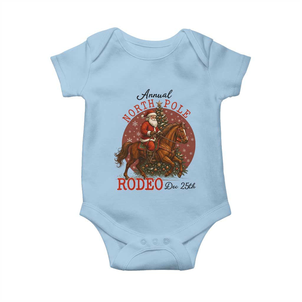 Cowboy Santa Christmas Baby Onesie Annual North Pole Rodeo Dec 25th - Wonder Print Shop