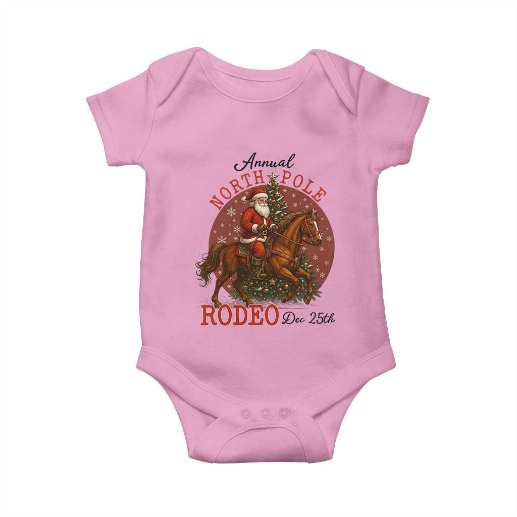 Cowboy Santa Christmas Baby Onesie Annual North Pole Rodeo Dec 25th - Wonder Print Shop