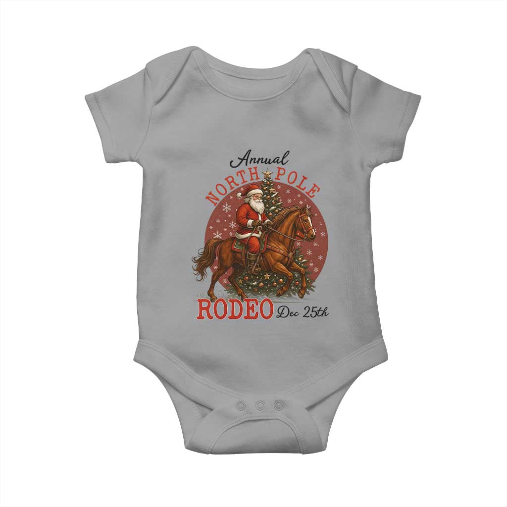 Cowboy Santa Christmas Baby Onesie Annual North Pole Rodeo Dec 25th - Wonder Print Shop