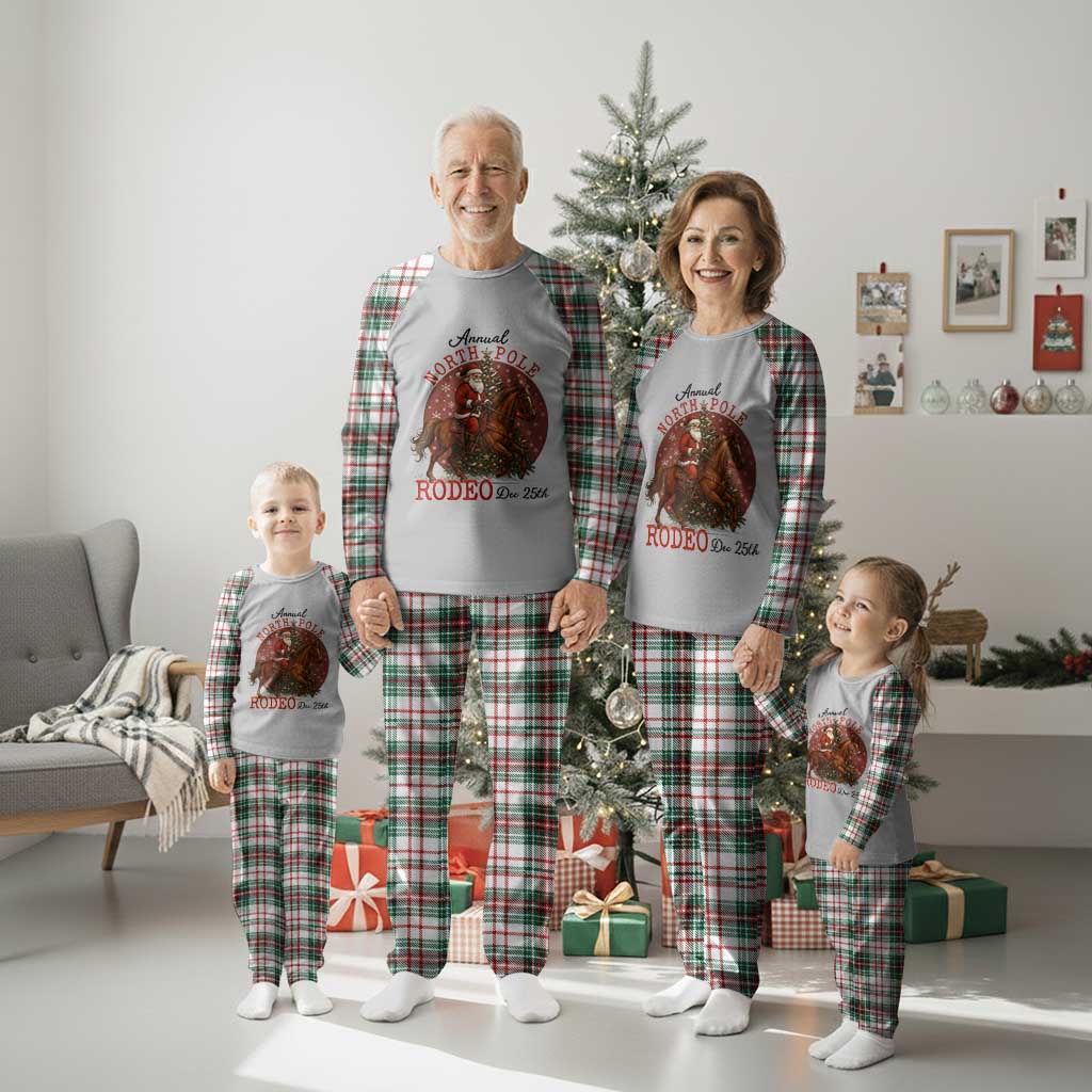 Cowboy Santa Christmas Plaid Pajama Set Annual North Pole Rodeo Dec 25th - Wonder Print Shop