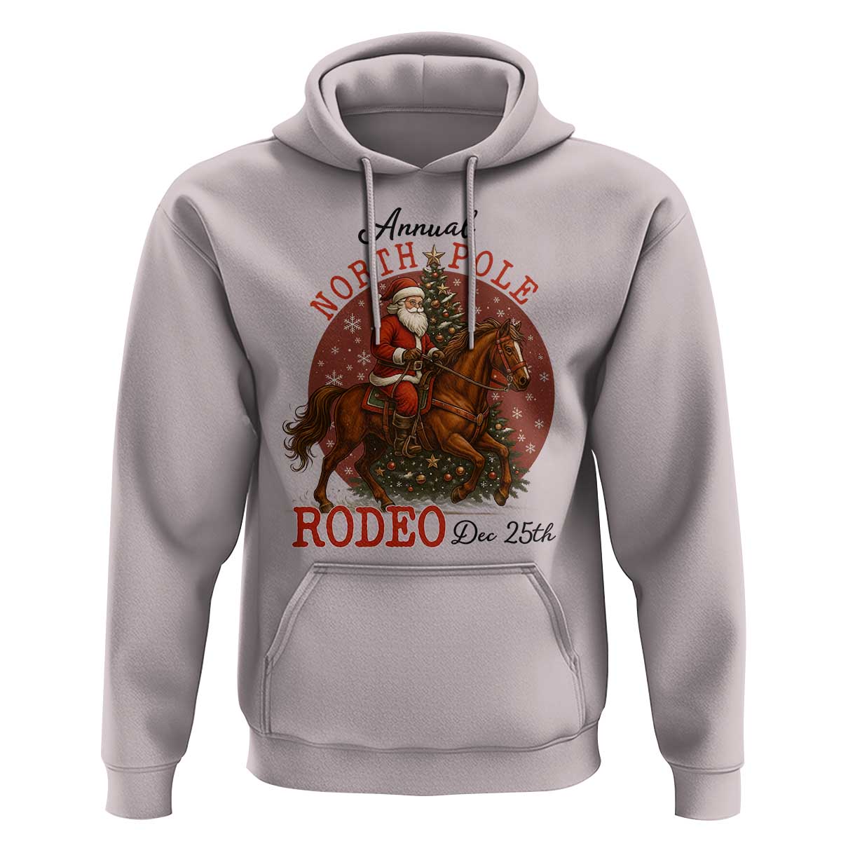 Cowboy Santa Christmas Hoodie Annual North Pole Rodeo Dec 25th - Wonder Print Shop
