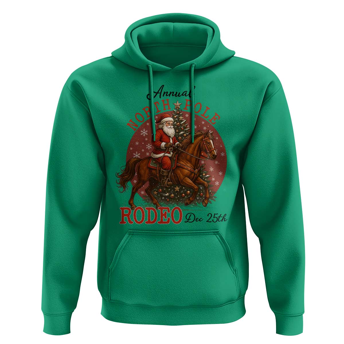 Cowboy Santa Christmas Hoodie Annual North Pole Rodeo Dec 25th - Wonder Print Shop