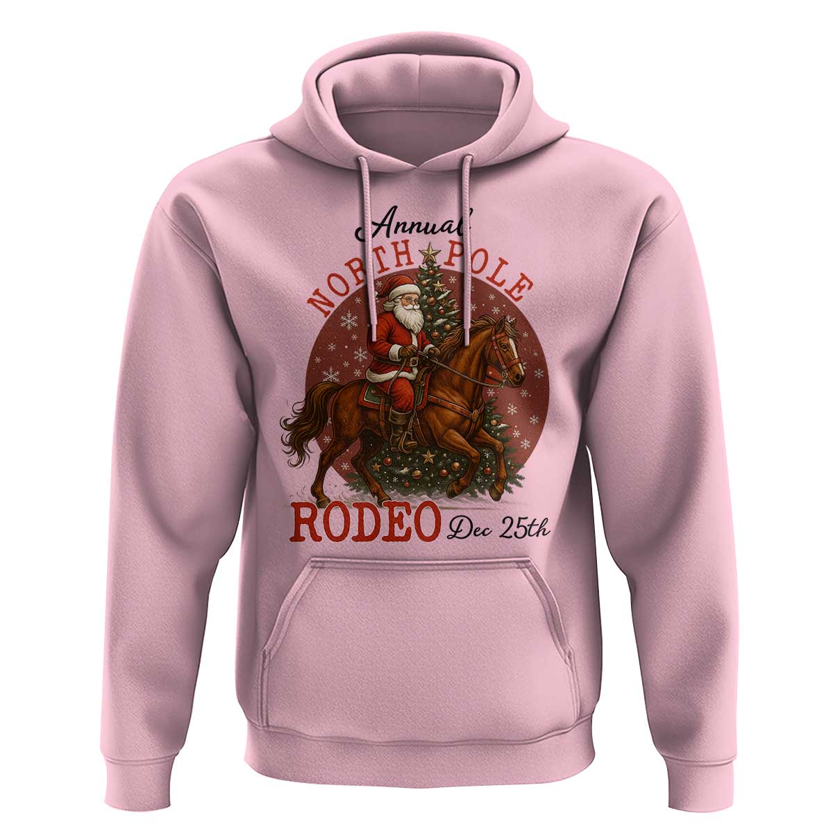 Cowboy Santa Christmas Hoodie Annual North Pole Rodeo Dec 25th - Wonder Print Shop