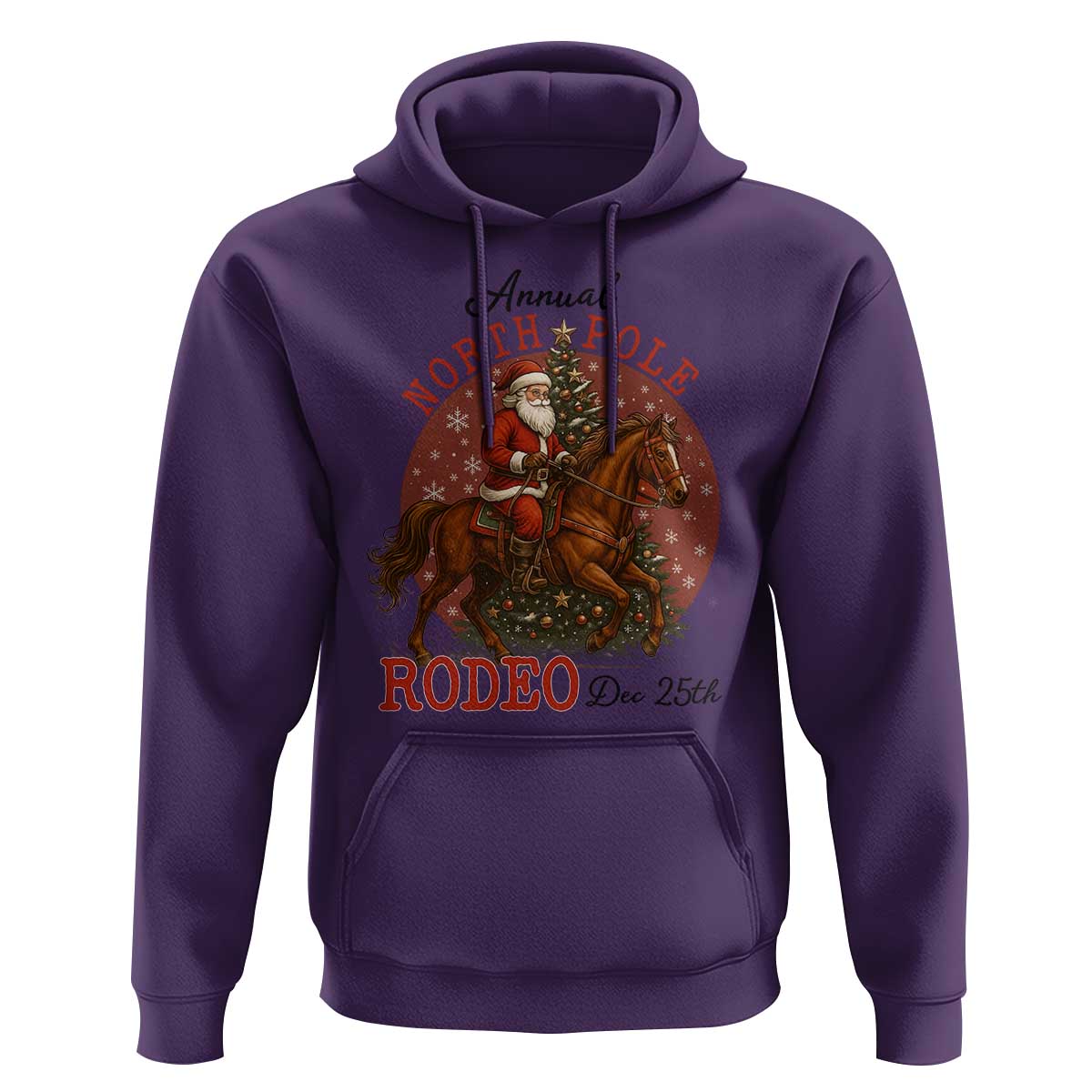 Cowboy Santa Christmas Hoodie Annual North Pole Rodeo Dec 25th - Wonder Print Shop