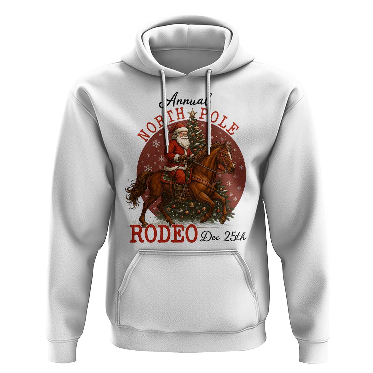 Cowboy Santa Christmas Hoodie Annual North Pole Rodeo Dec 25th - Wonder Print Shop