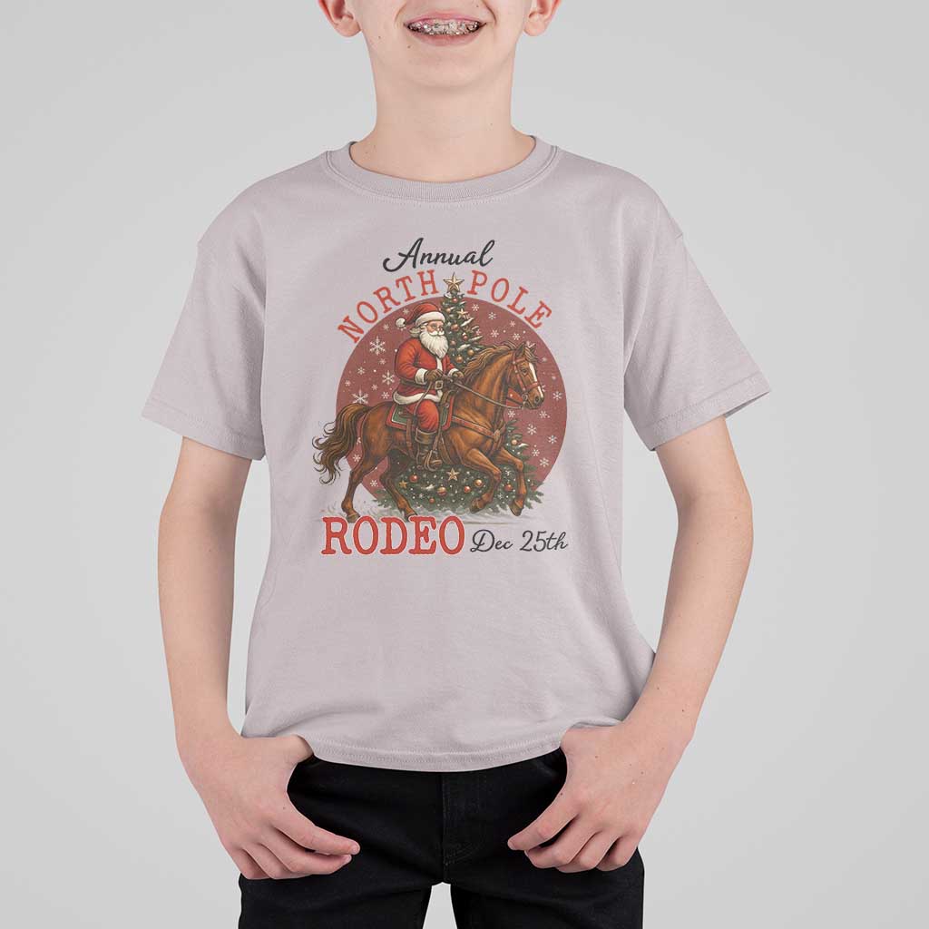 Cowboy Santa Christmas T Shirt For Kid Annual North Pole Rodeo Dec 25th - Wonder Print Shop