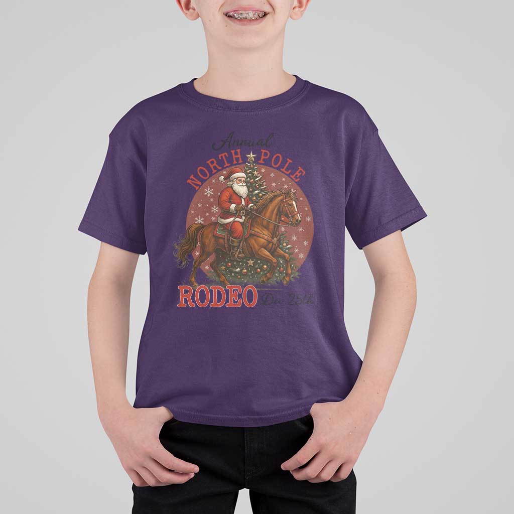 Cowboy Santa Christmas T Shirt For Kid Annual North Pole Rodeo Dec 25th - Wonder Print Shop