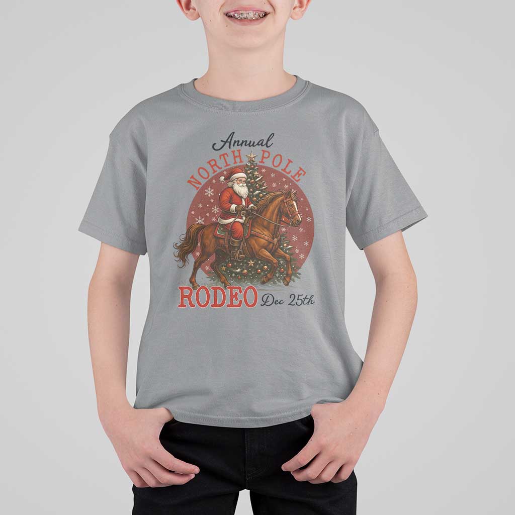 Cowboy Santa Christmas T Shirt For Kid Annual North Pole Rodeo Dec 25th - Wonder Print Shop