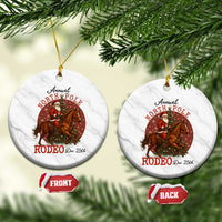 Cowboy Santa Christmas Ceramic Ornament Annual North Pole Rodeo Dec 25th - Wonder Print Shop