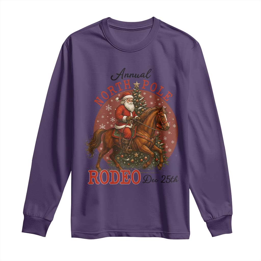 Cowboy Santa Christmas Long Sleeve Shirt Annual North Pole Rodeo Dec 25th - Wonder Print Shop