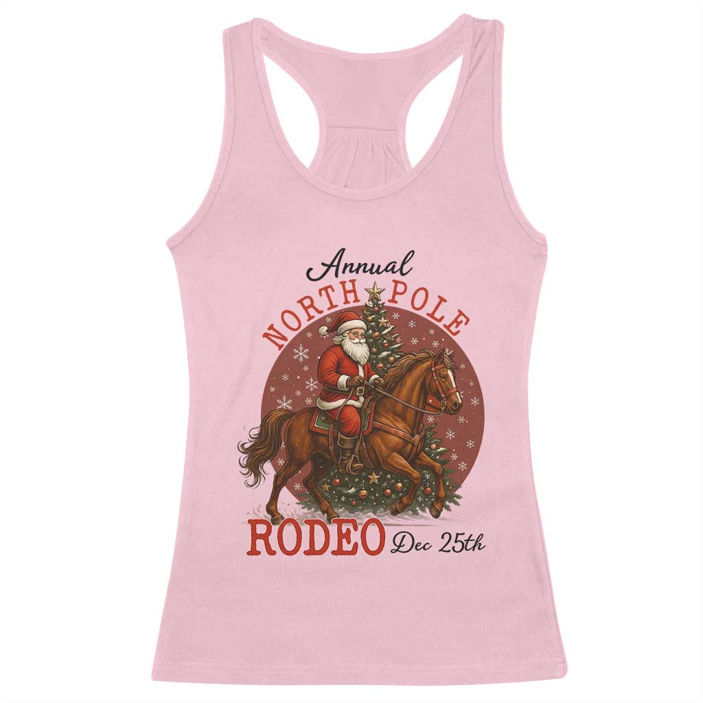Cowboy Santa Christmas Racerback Tank Top Annual North Pole Rodeo Dec 25th - Wonder Print Shop