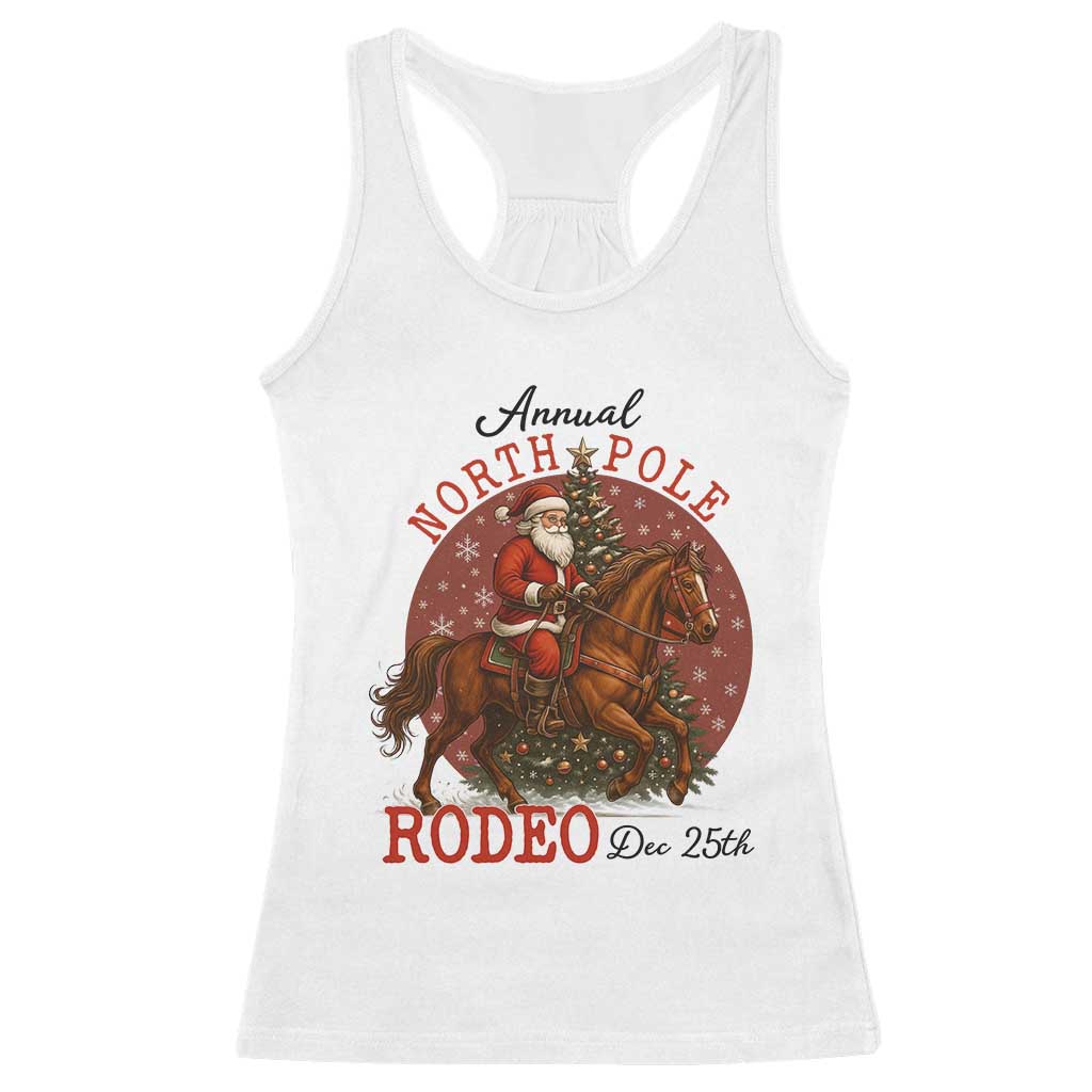 Cowboy Santa Christmas Racerback Tank Top Annual North Pole Rodeo Dec 25th - Wonder Print Shop