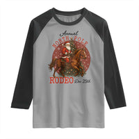 Cowboy Santa Christmas Raglan Shirt Annual North Pole Rodeo Dec 25th - Wonder Print Shop
