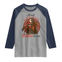 Cowboy Santa Christmas Raglan Shirt Annual North Pole Rodeo Dec 25th - Wonder Print Shop