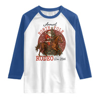 Cowboy Santa Christmas Raglan Shirt Annual North Pole Rodeo Dec 25th - Wonder Print Shop