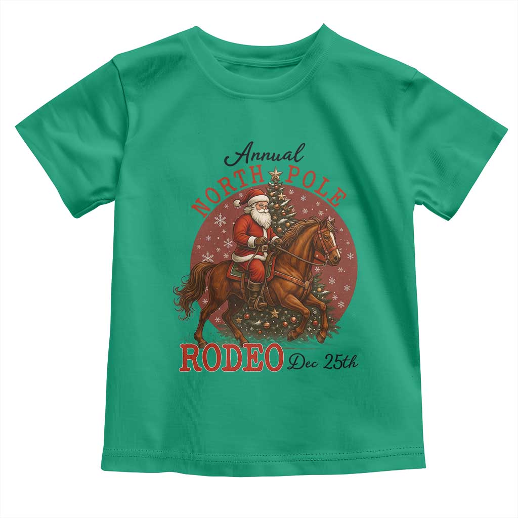 Cowboy Santa Christmas Toddler T Shirt Annual North Pole Rodeo Dec 25th - Wonder Print Shop