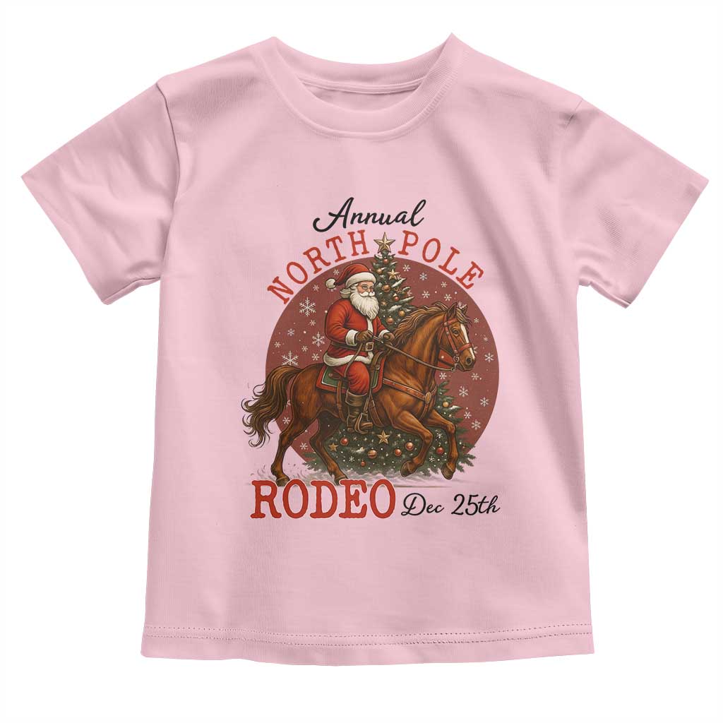 Cowboy Santa Christmas Toddler T Shirt Annual North Pole Rodeo Dec 25th - Wonder Print Shop
