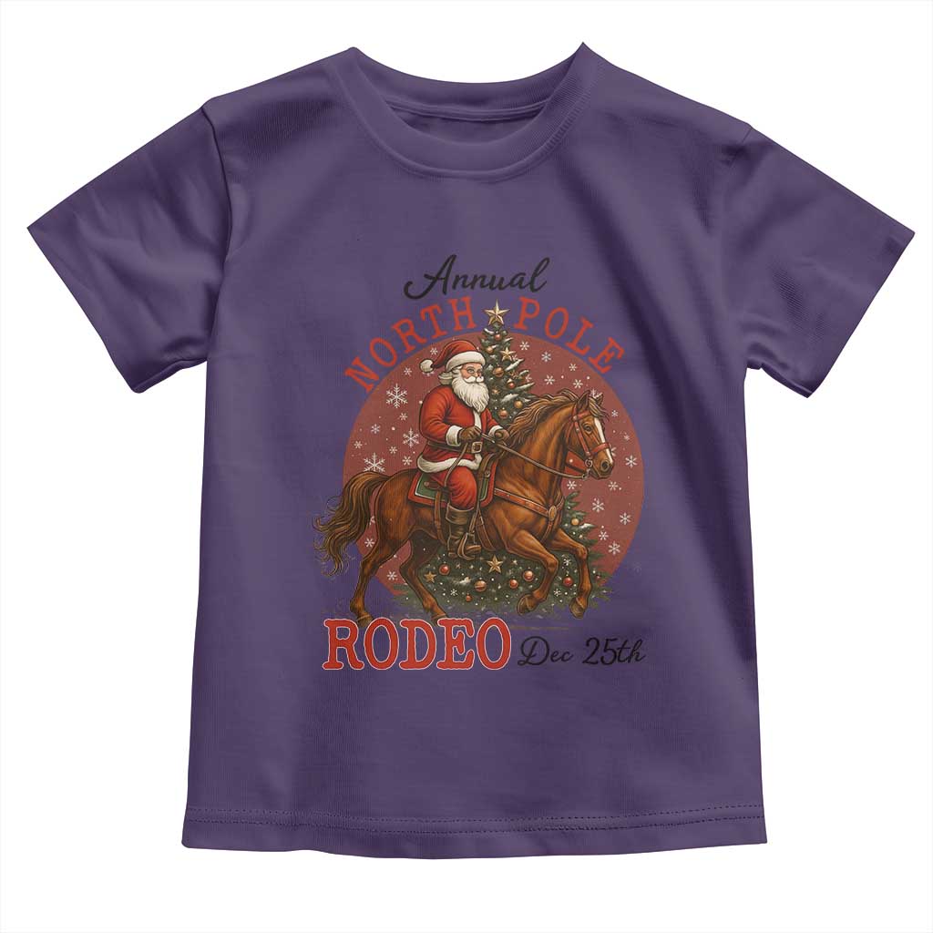 Cowboy Santa Christmas Toddler T Shirt Annual North Pole Rodeo Dec 25th - Wonder Print Shop