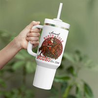 Cowboy Santa Christmas Tumbler With Handle Annual North Pole Rodeo Dec 25th - Wonder Print Shop