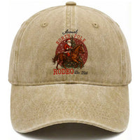 Cowboy Santa Christmas Washed Cotton Baseball Cap Annual North Pole Rodeo Dec 25th