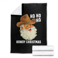 Cowboy Santa Christmas Throw Blanket Ho Ho Ho Howdy Christmas - Wonder Print Shop