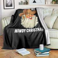 Cowboy Santa Christmas Throw Blanket Ho Ho Ho Howdy Christmas - Wonder Print Shop