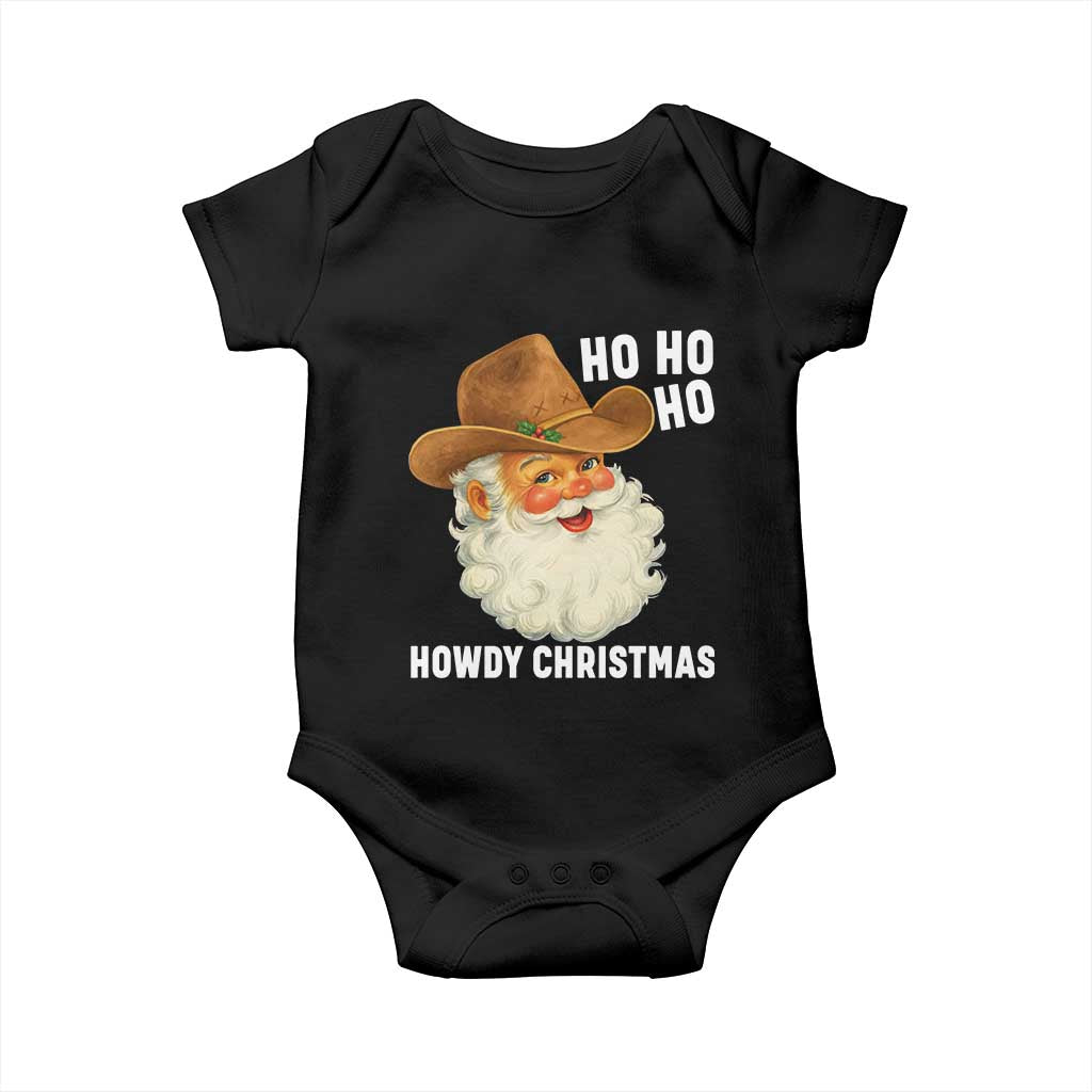 Cowboy Santa Christmas Baby Onesie Ho Ho Ho Howdy Christmas - Wonder Print Shop