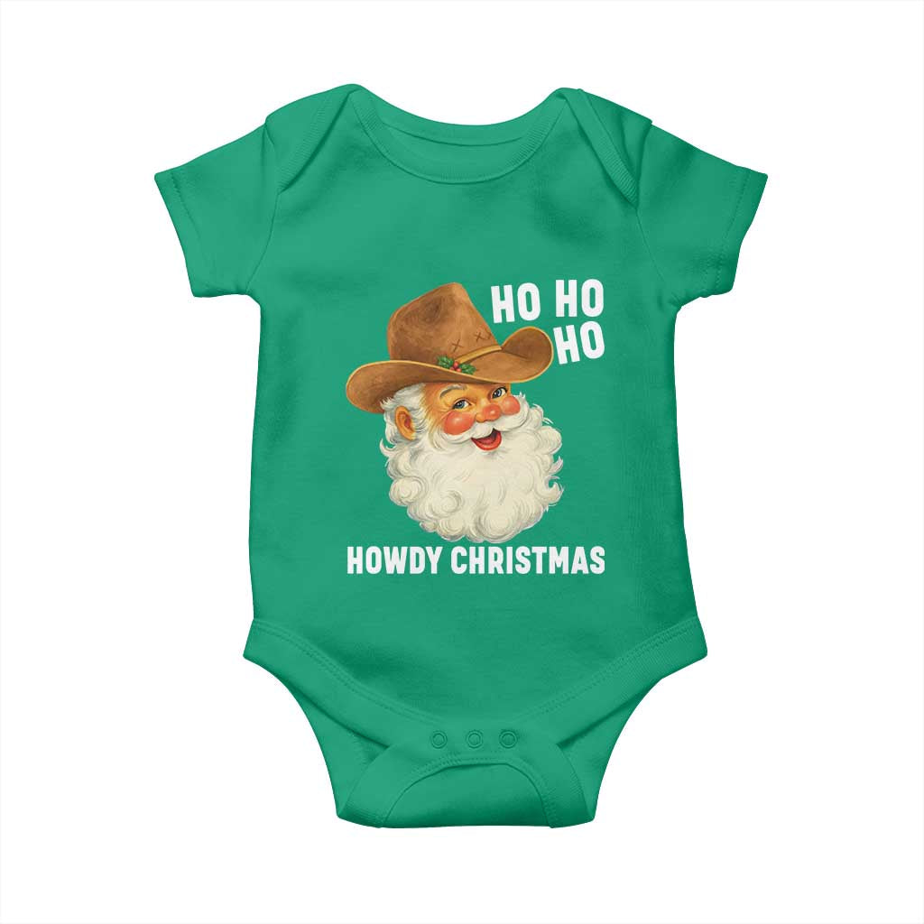 Cowboy Santa Christmas Baby Onesie Ho Ho Ho Howdy Christmas - Wonder Print Shop