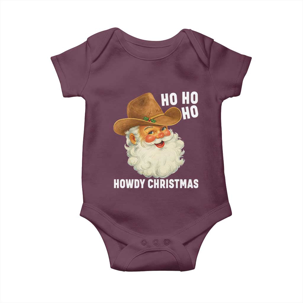 Cowboy Santa Christmas Baby Onesie Ho Ho Ho Howdy Christmas - Wonder Print Shop