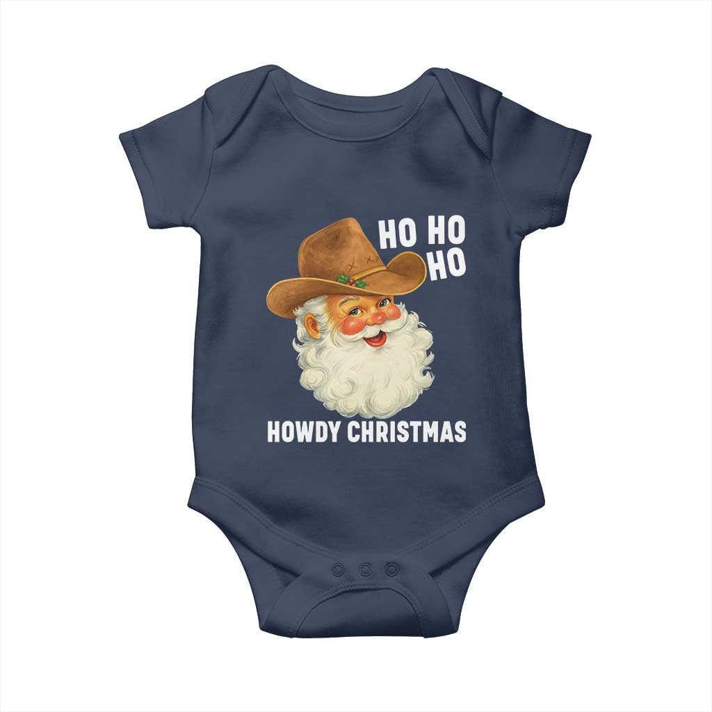 Cowboy Santa Christmas Baby Onesie Ho Ho Ho Howdy Christmas - Wonder Print Shop