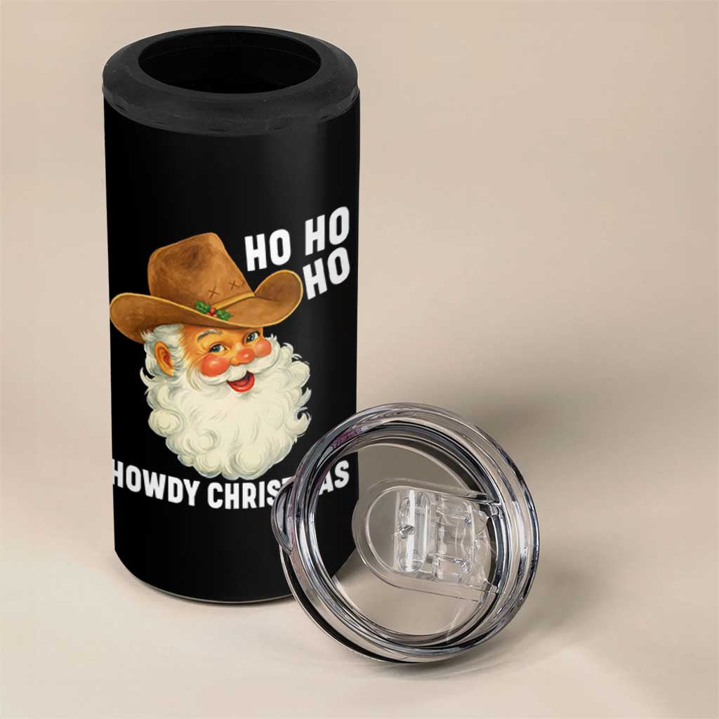 Cowboy Santa Christmas 4 in 1 Can Cooler Tumbler Ho Ho Ho Howdy Christmas - Wonder Print Shop
