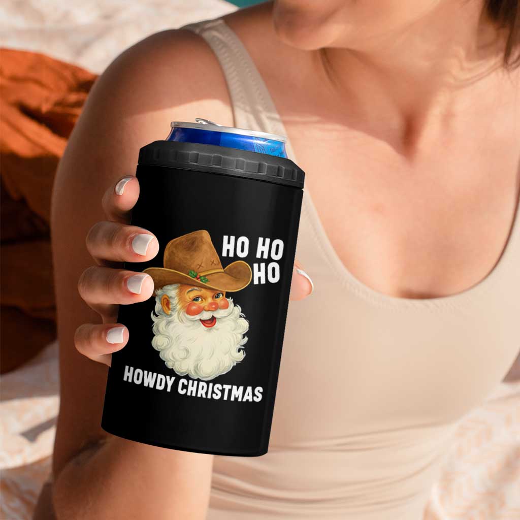 Cowboy Santa Christmas 4 in 1 Can Cooler Tumbler Ho Ho Ho Howdy Christmas - Wonder Print Shop