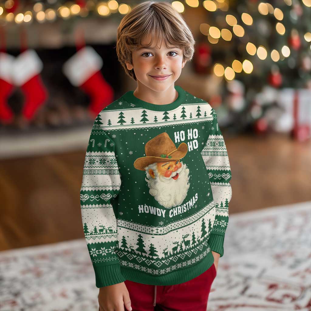 Cowboy Santa Xmas Ugly Christmas Sweater Ho Ho Ho Howdy Xmas - Wonder Print Shop