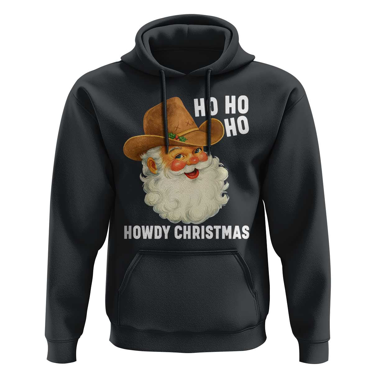 Cowboy Santa Christmas Hoodie Ho Ho Ho Howdy Christmas - Wonder Print Shop