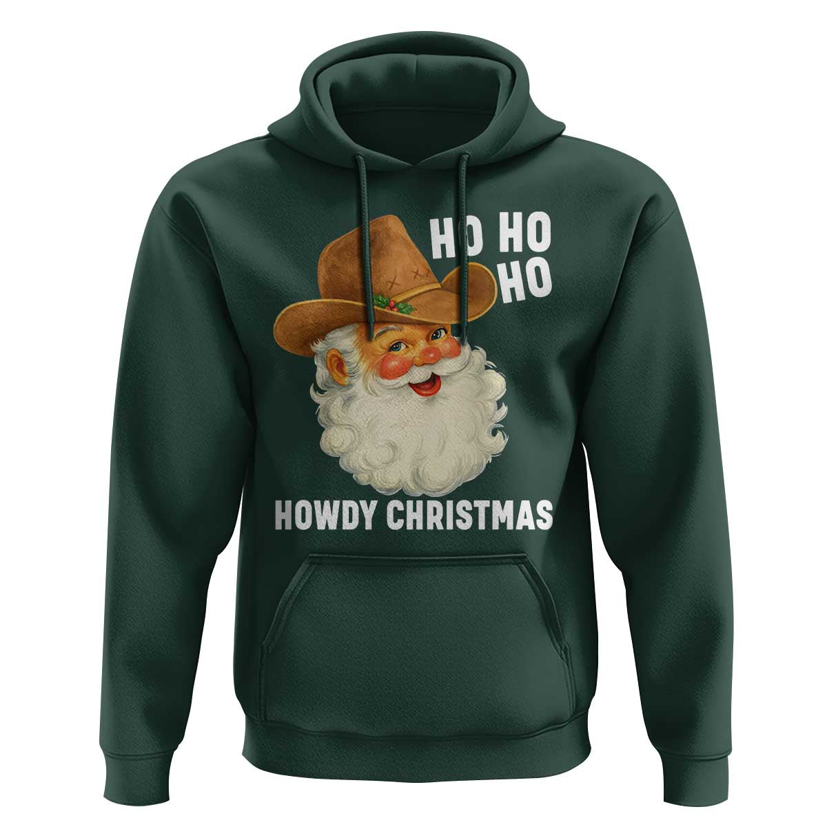 Cowboy Santa Christmas Hoodie Ho Ho Ho Howdy Christmas - Wonder Print Shop