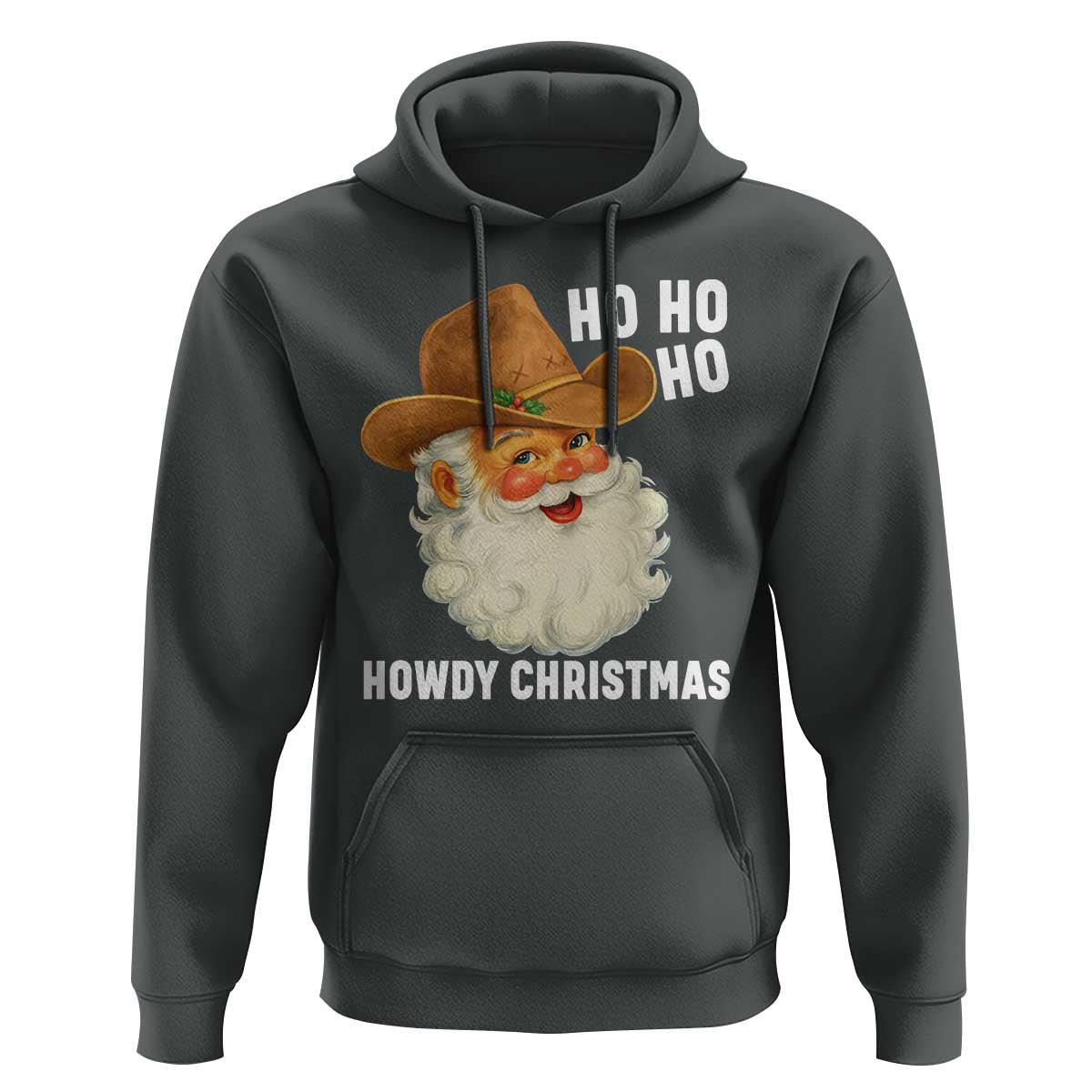 Cowboy Santa Christmas Hoodie Ho Ho Ho Howdy Christmas - Wonder Print Shop