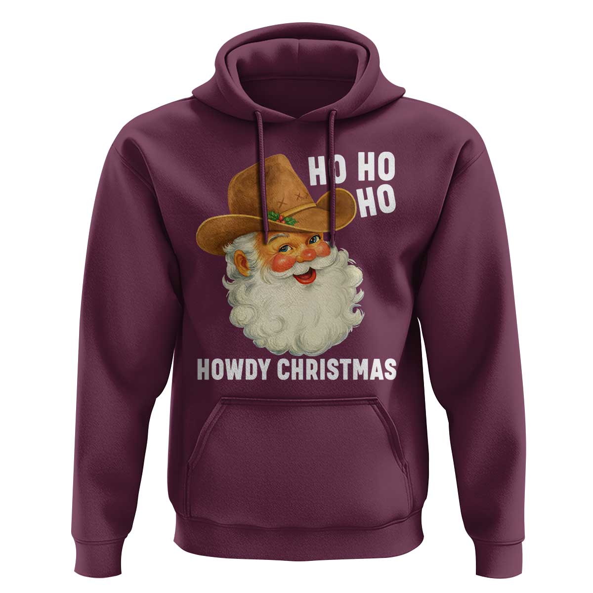 Cowboy Santa Christmas Hoodie Ho Ho Ho Howdy Christmas - Wonder Print Shop