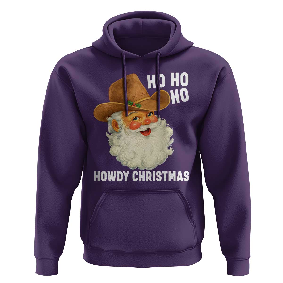 Cowboy Santa Christmas Hoodie Ho Ho Ho Howdy Christmas - Wonder Print Shop