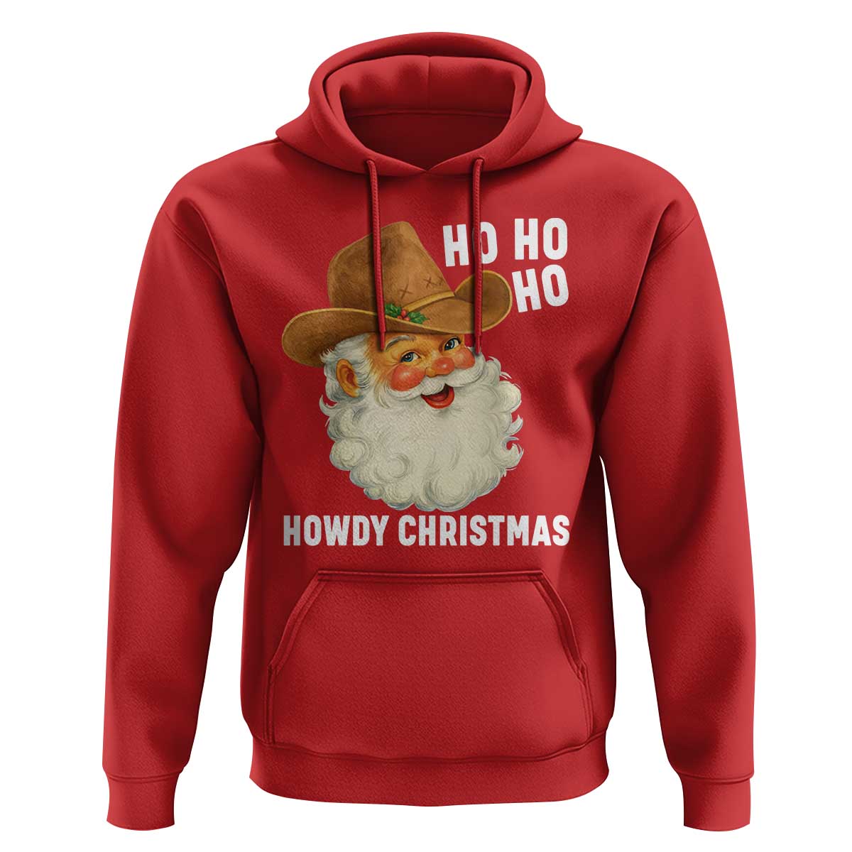 Cowboy Santa Christmas Hoodie Ho Ho Ho Howdy Christmas - Wonder Print Shop