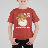 Cowboy Santa Christmas T Shirt For Kid Ho Ho Ho Howdy Christmas - Wonder Print Shop