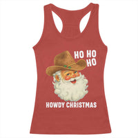 Cowboy Santa Christmas Racerback Tank Top Ho Ho Ho Howdy Christmas - Wonder Print Shop