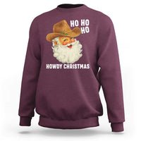 Cowboy Santa Christmas Sweatshirt Ho Ho Ho Howdy Christmas - Wonder Print Shop