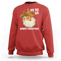 Cowboy Santa Christmas Sweatshirt Ho Ho Ho Howdy Christmas - Wonder Print Shop