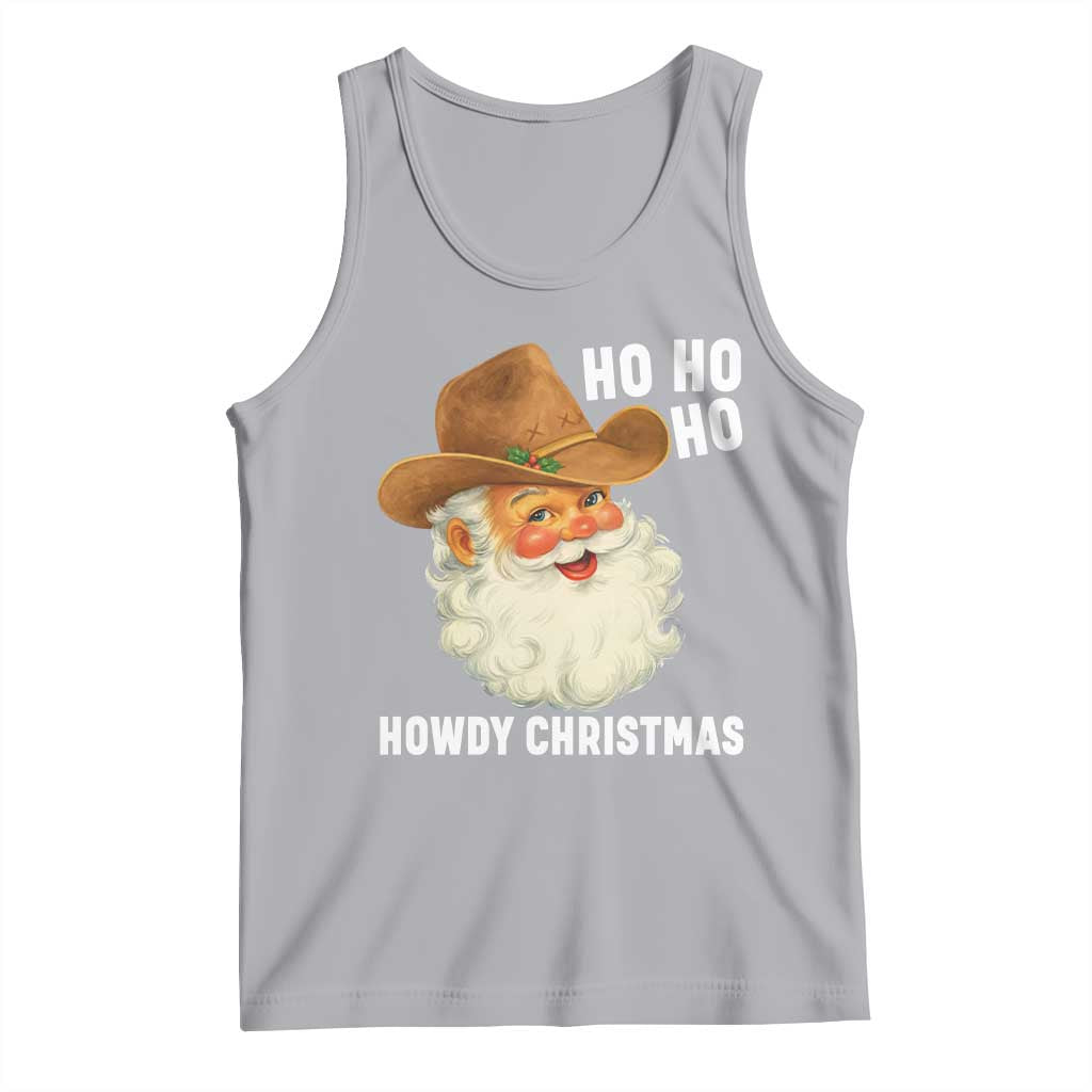 Cowboy Santa Christmas Tank Top Ho Ho Ho Howdy Christmas - Wonder Print Shop
